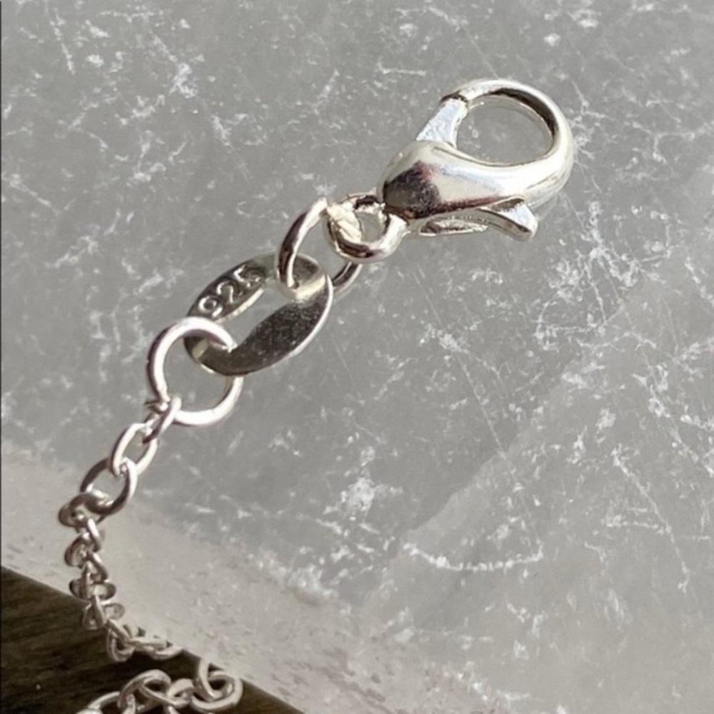 Alquimia sterling silver and crystal balance bar delicate dainty necklace - Picture 5 of 5